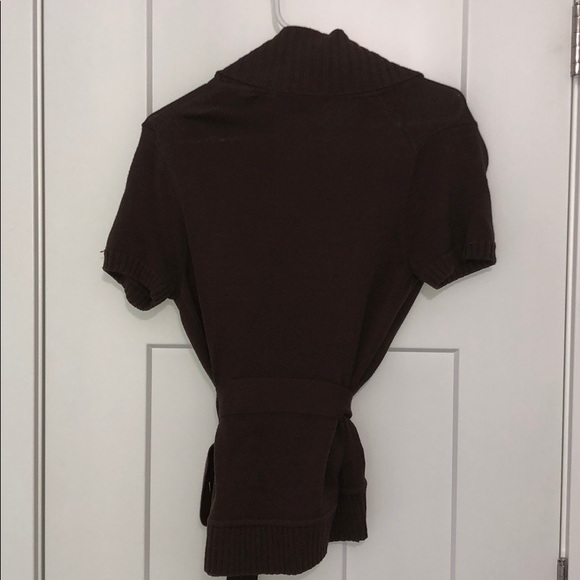 Brown BCBG Short Sleeve Wrap Sweater in Size S - Picture 4 of 4